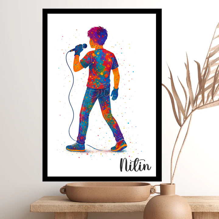 Singing Artiste Boy – Personalised Wall Art