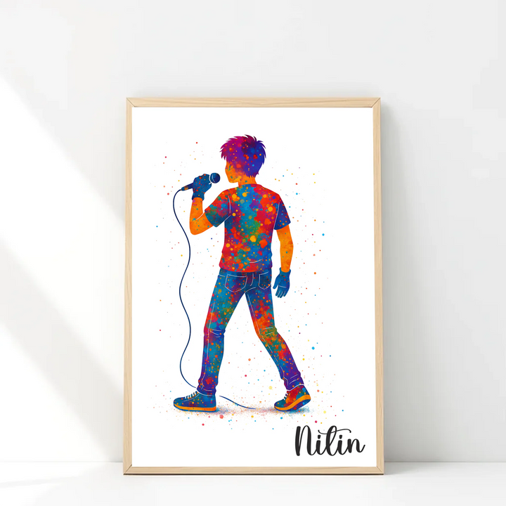 Singing Artiste Boy – Personalised Wall Art