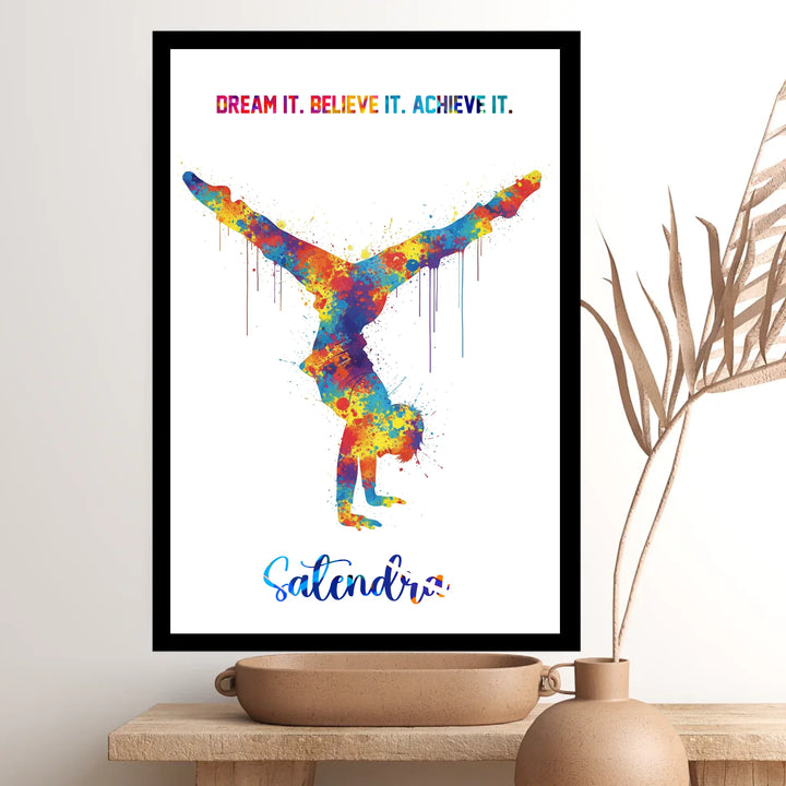 Gymnastics Boy Handstand – Personalised Wall Art