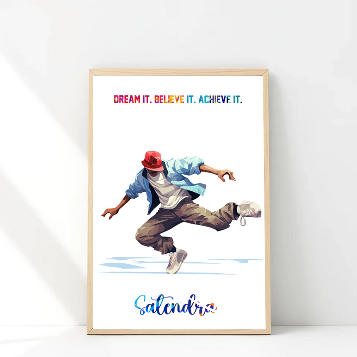 Breakdance Star – Personalised Wall Art