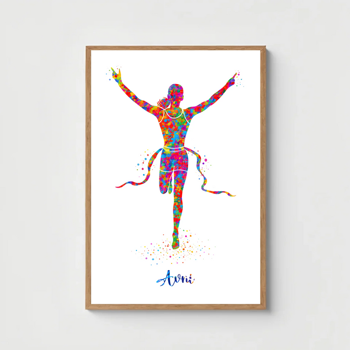 Marathon Winner Girl – Personalised Wall Art