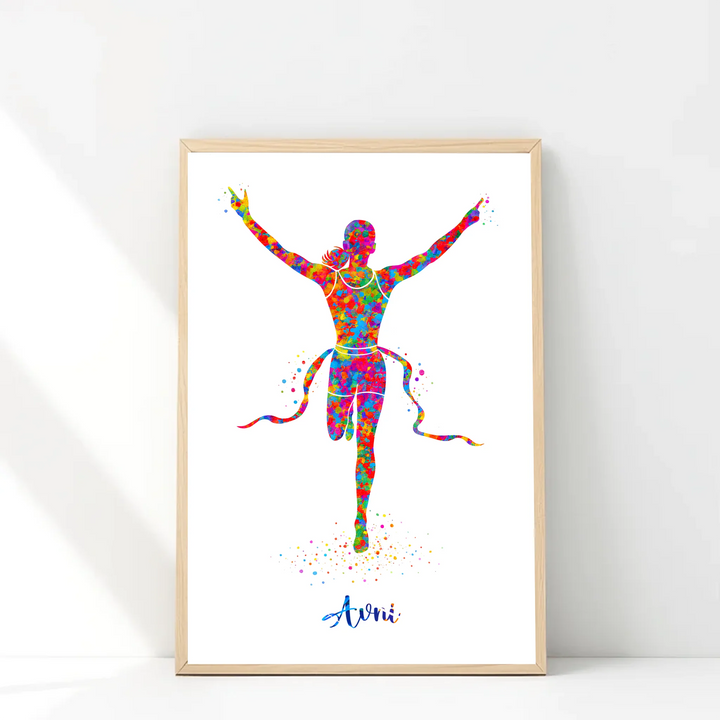 Marathon Winner Girl – Personalised Wall Art