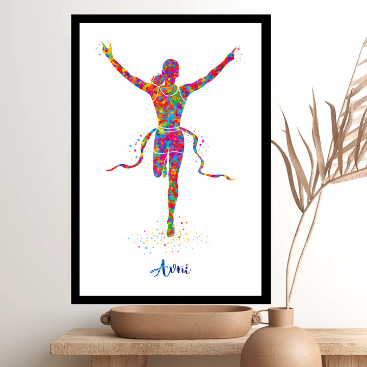 Marathon Winner Girl – Personalised Wall Art