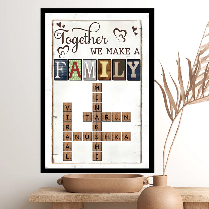 Personalised FAMILY Crossword Art Framed