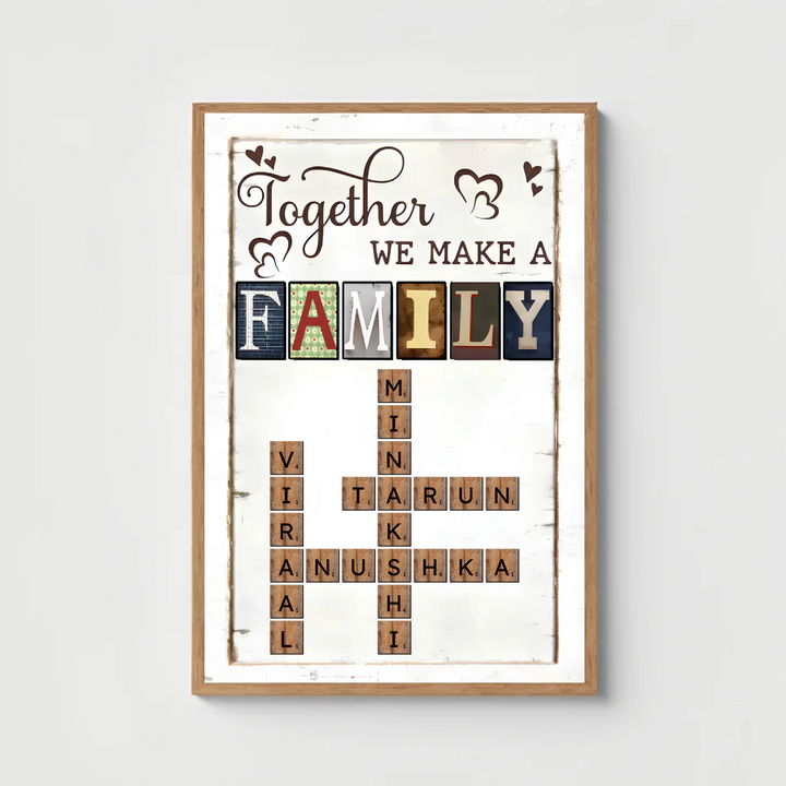 Personalised FAMILY Crossword Art Framed