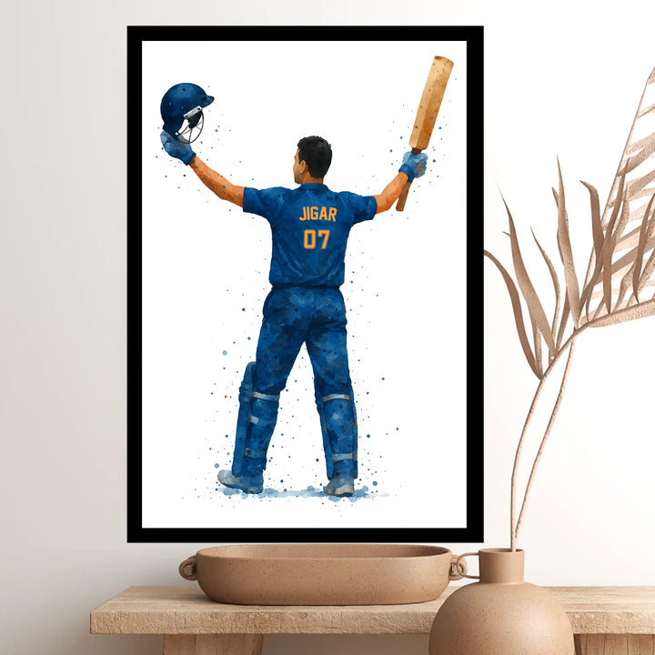 Cricket Player Personalised Wall Art