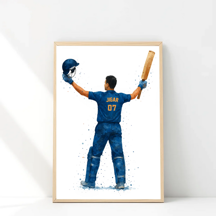 Cricket Player Personalised Wall Art