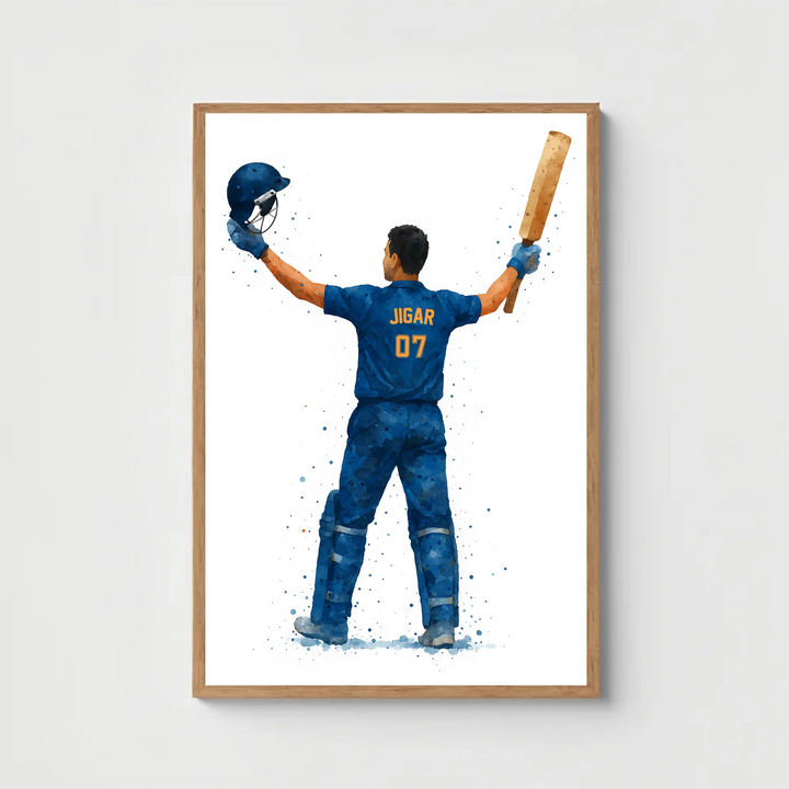 Cricket Player Personalised Wall Art