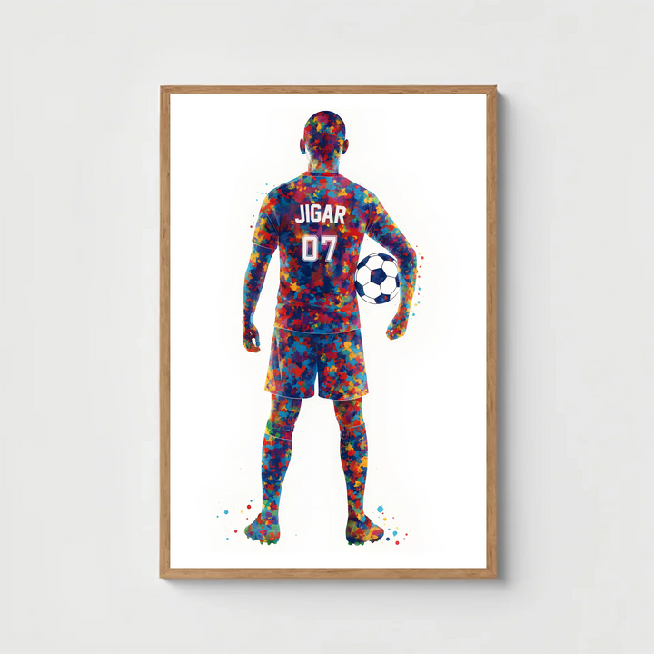Gaviksha Football Player Personalised Wall Art