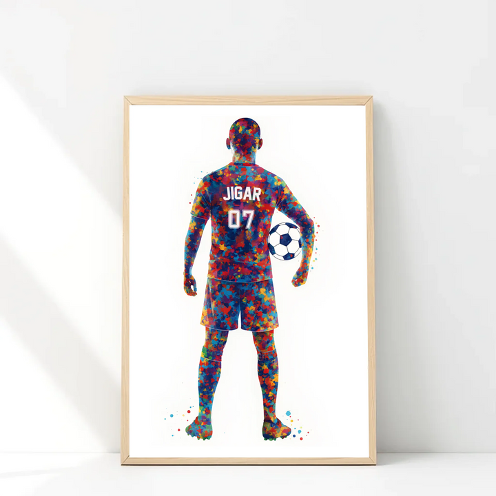 Gaviksha Football Player Personalised Wall Art