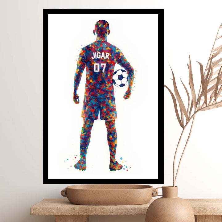 Gaviksha Football Player Personalised Wall Art