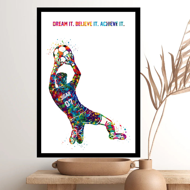 Football Goalkeeper Personalised Wall Art