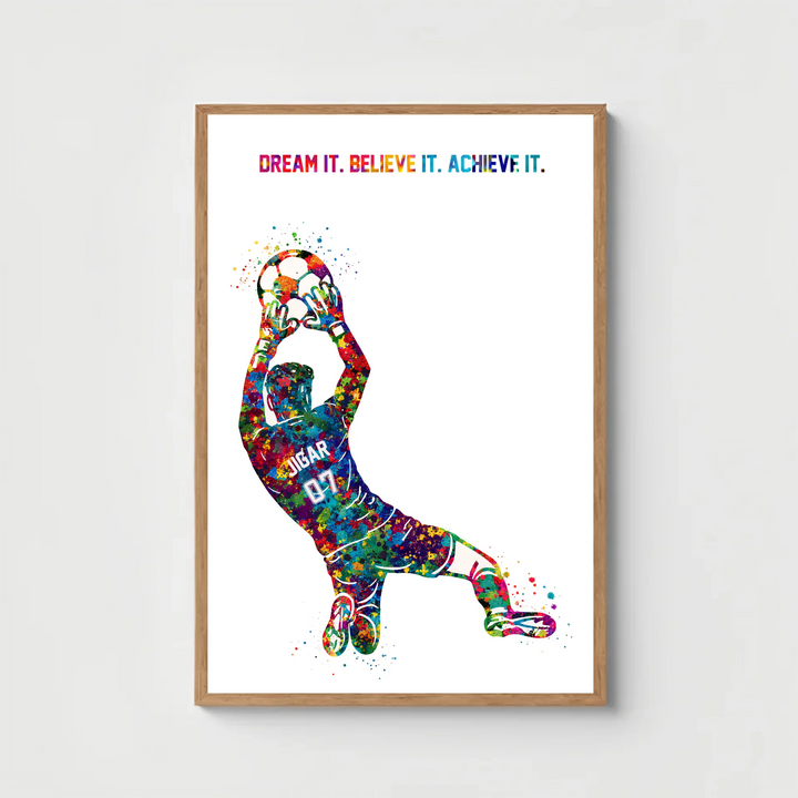 Football Goalkeeper Personalised Wall Art