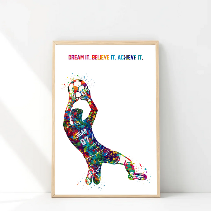 Football Goalkeeper Personalised Wall Art