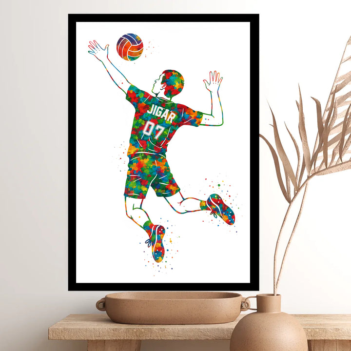 Volleyball Player – Personalised Motivational Wall Art Frame