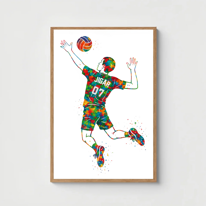 Volleyball Player – Personalised Motivational Wall Art Frame