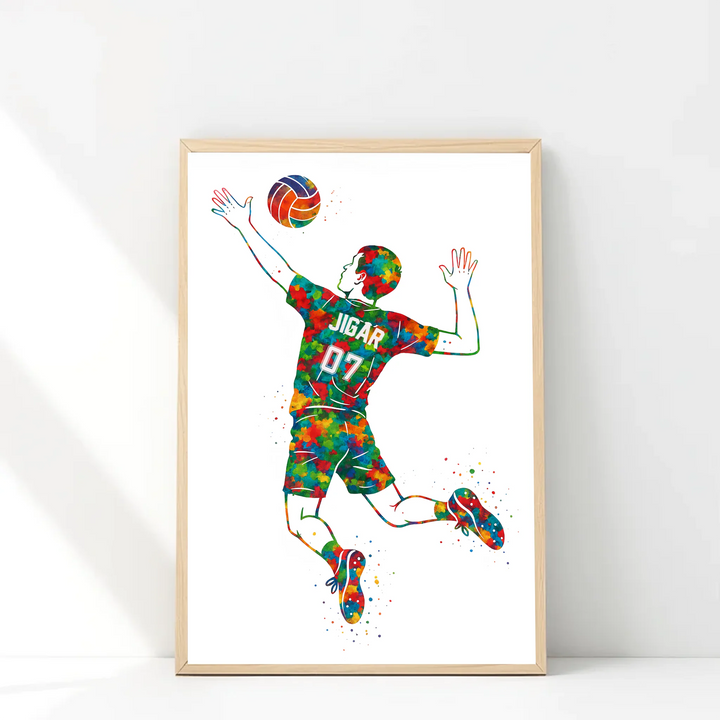 Volleyball Player – Personalised Motivational Wall Art Frame