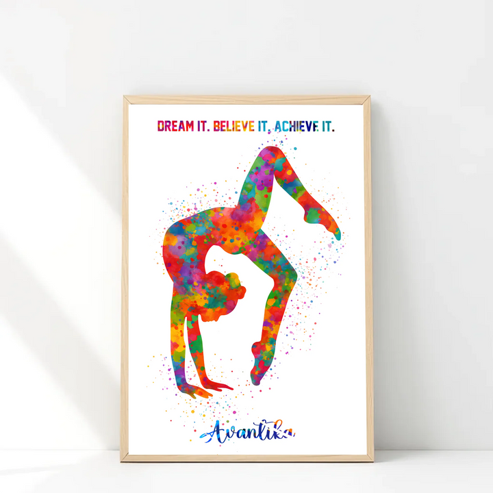 Gymnastics Girl Tumbling Wall Art – Personalised Wall Art