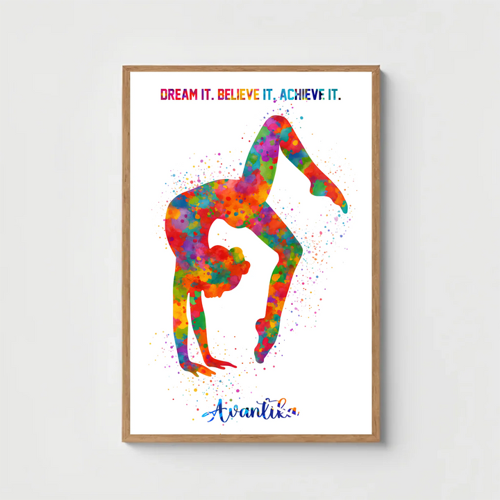 Gymnastics Girl Tumbling Wall Art – Personalised Wall Art