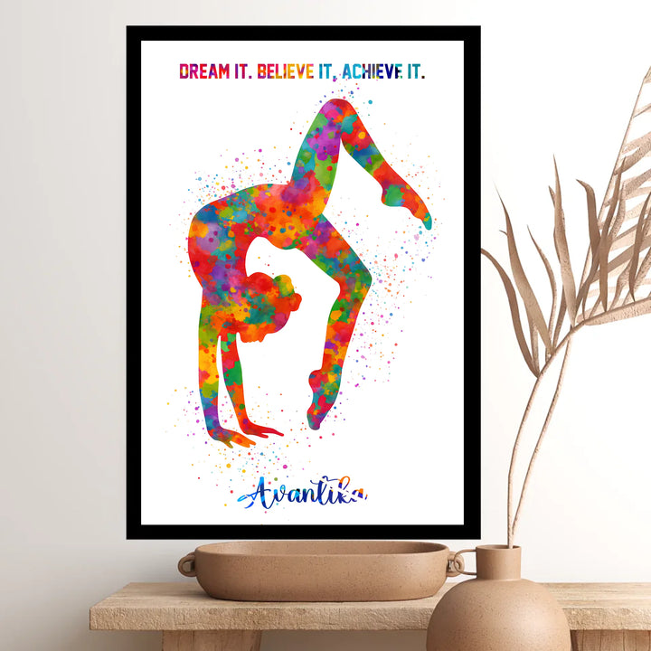 Gymnastics Girl Tumbling Wall Art – Personalised Wall Art