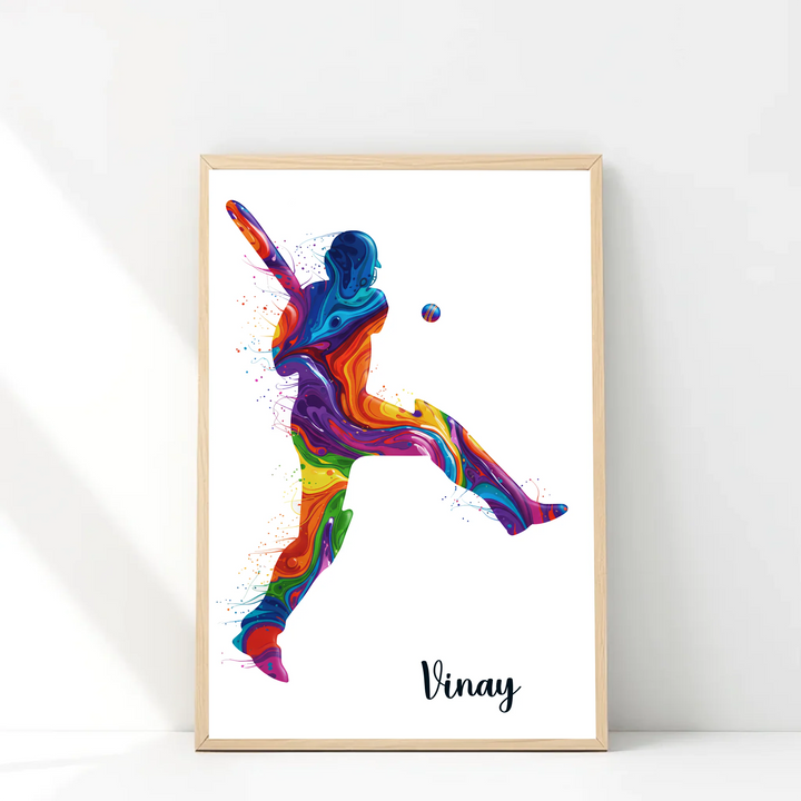 Cricketer Pull Shot Personalised Wall Art