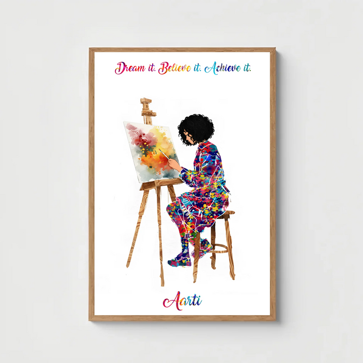 Painting Artist Girl Personalised Wall Art