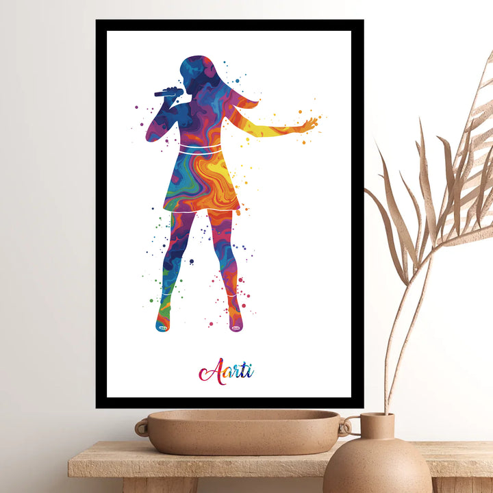 Singing Artiste Girl Personalised Wall Art