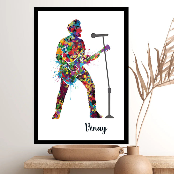 Rockstar Guitarist Personalised Wall Art