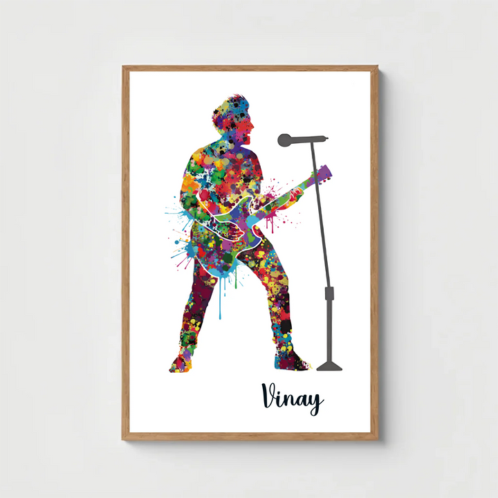 Rockstar Guitarist Personalised Wall Art