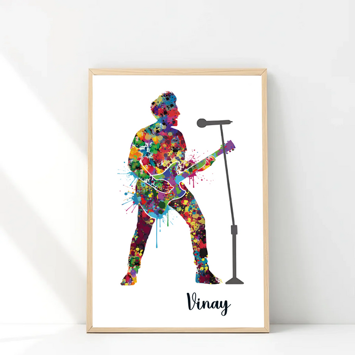 Rockstar Guitarist Personalised Wall Art