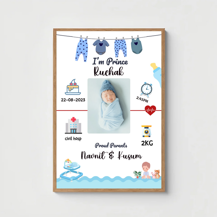 Personalised Baby Birth Frame – Memory for Life