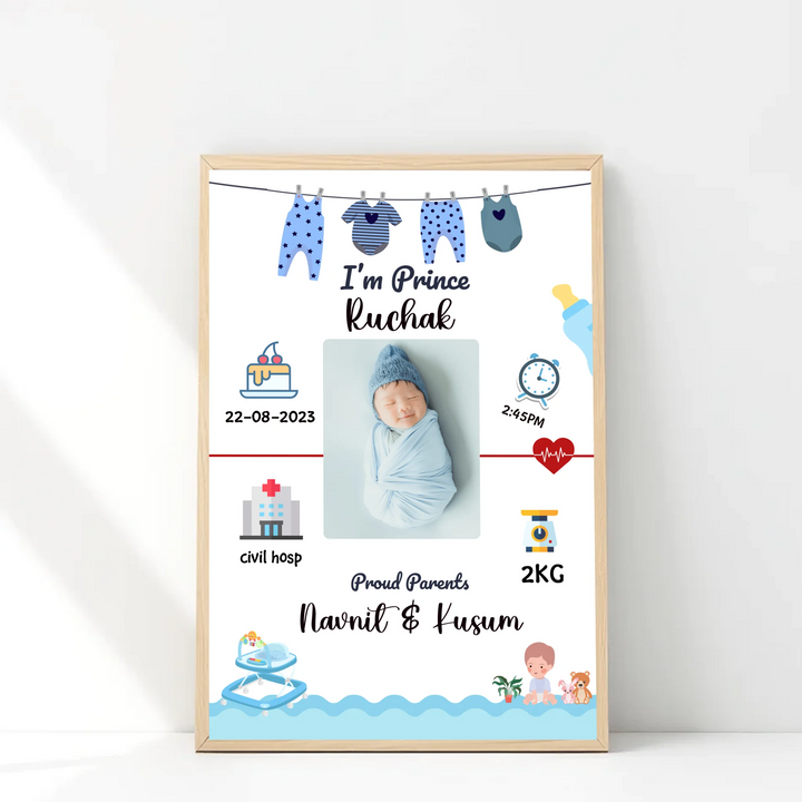 Personalised Baby Birth Frame – Memory for Life
