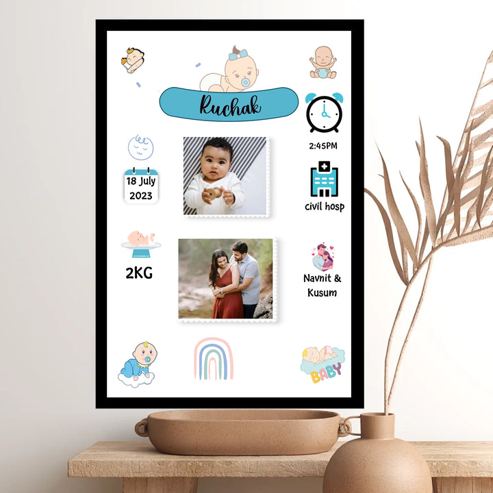 Personalised Baby Birth Frame – Memory for Life