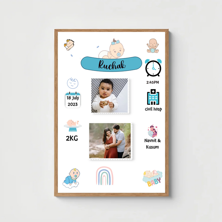 Personalised Baby Birth Frame – Memory for Life