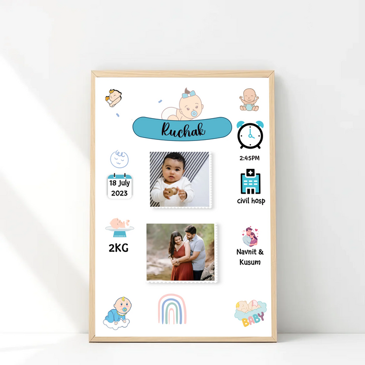 Personalised Baby Birth Frame – Memory for Life