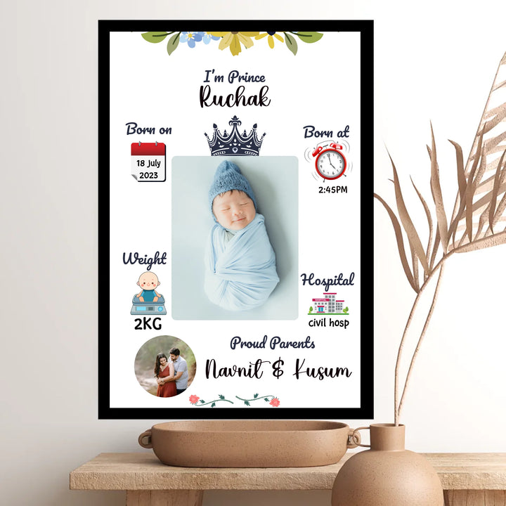 Personalised Baby Birth Frame – Memory for Life