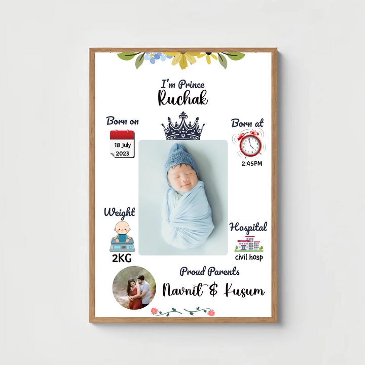Personalised Baby Birth Frame – Memory for Life