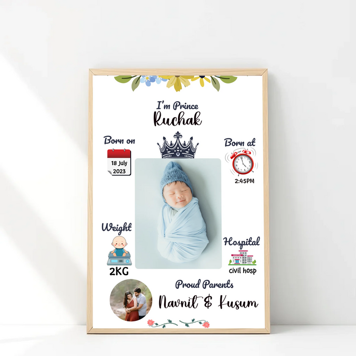 Personalised Baby Birth Frame – Memory for Life