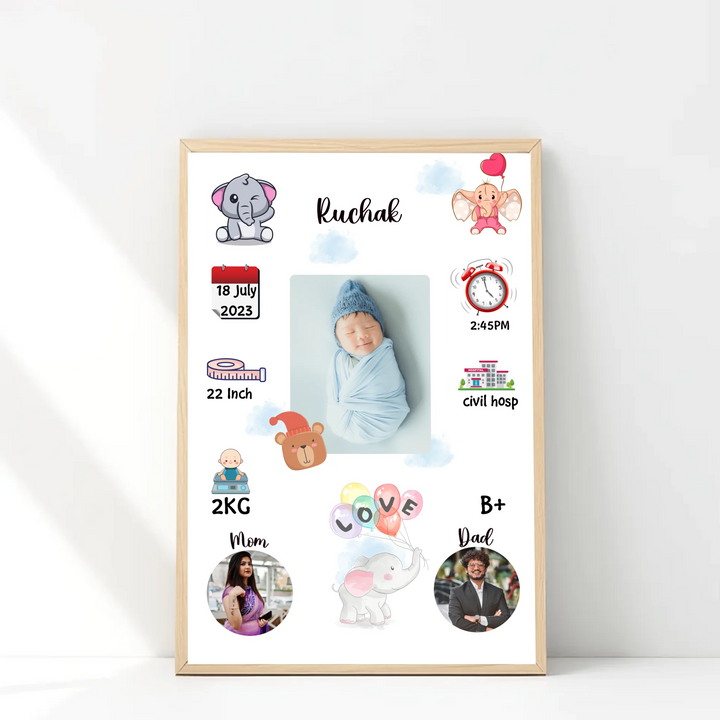Personalised Baby Birth Frame – Memory for Life