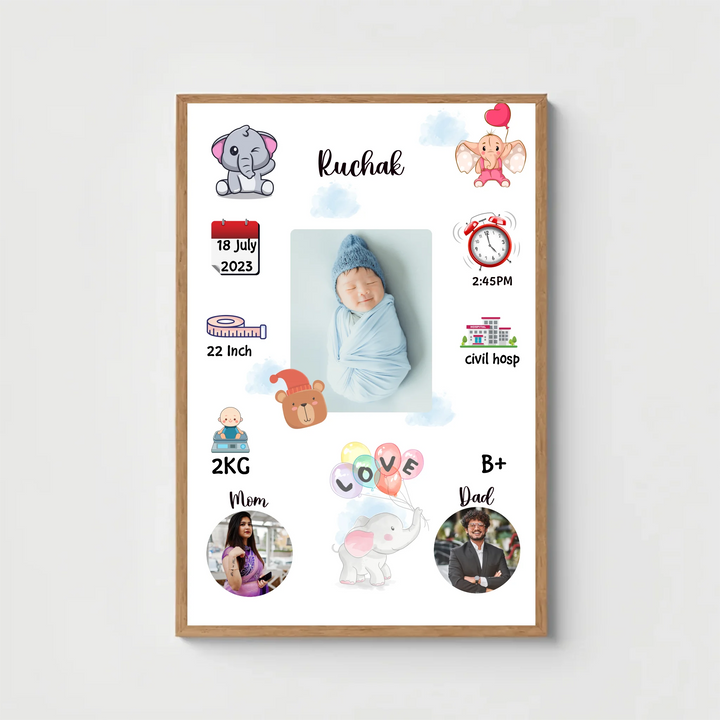 Personalised Baby Birth Frame – Memory for Life