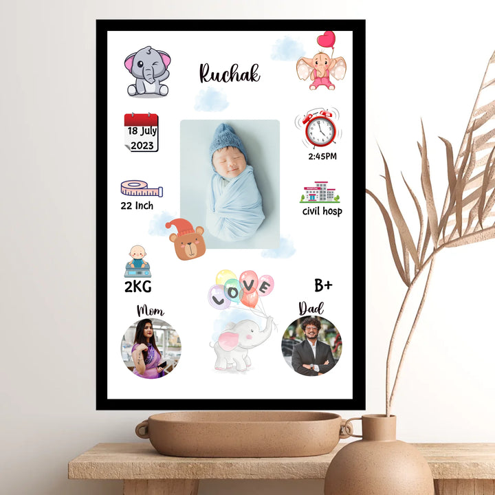 Personalised Baby Birth Frame – Memory for Life