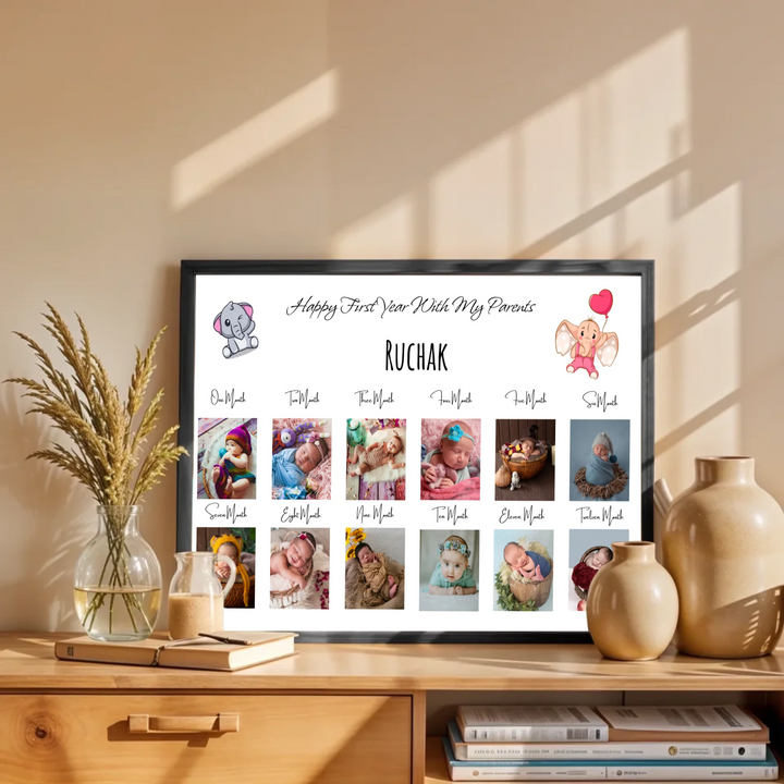 Personalised First Birthday Photo Collage – Our Little One Turns One!