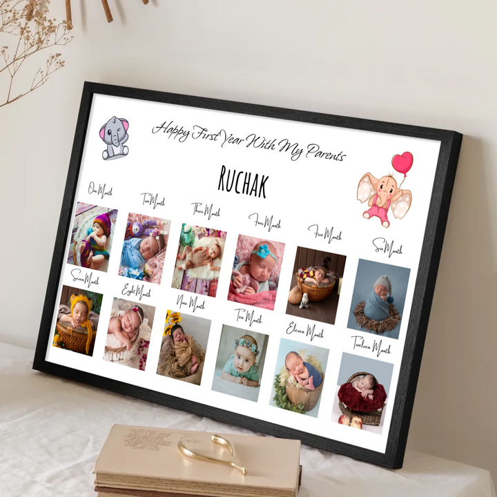 Personalised First Birthday Photo Collage – Our Little One Turns One!