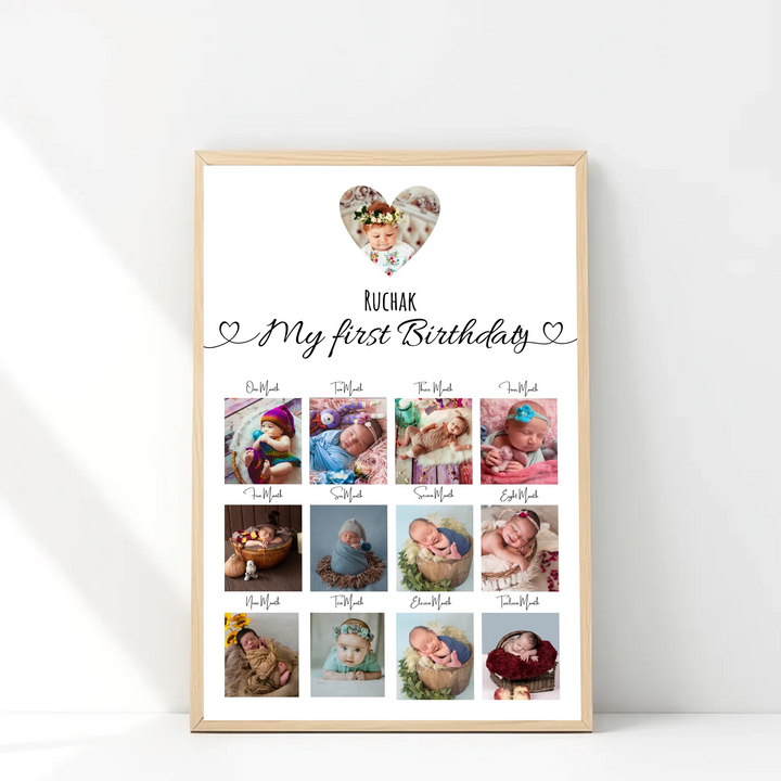 First Year Photo Collage – Twelve Months of Joy