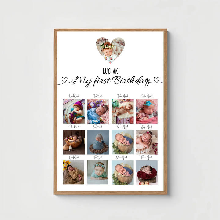 First Year Photo Collage – Twelve Months of Joy