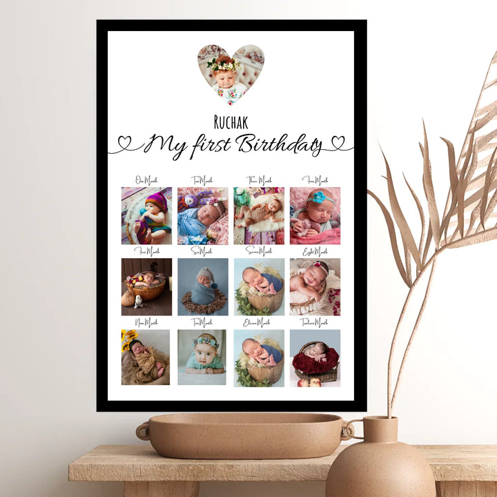 First Year Photo Collage – Twelve Months of Joy