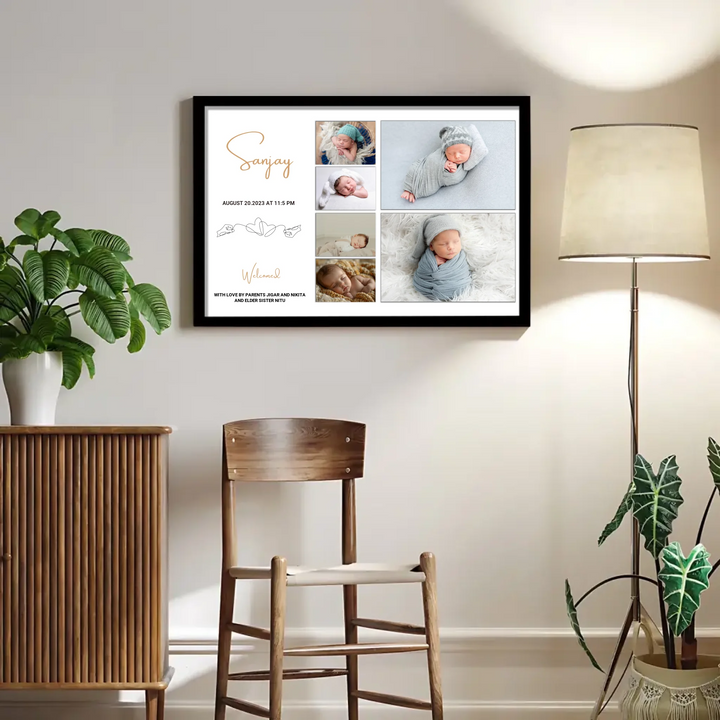 Personalised Six Photo Collage – Welcome New Baby