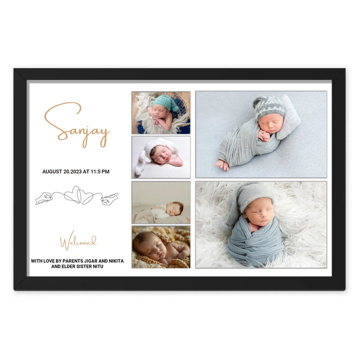 Personalised Six Photo Collage – Welcome New Baby