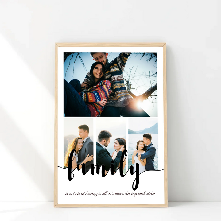 Family Photo Wall Art – Custom 4 Image Collage