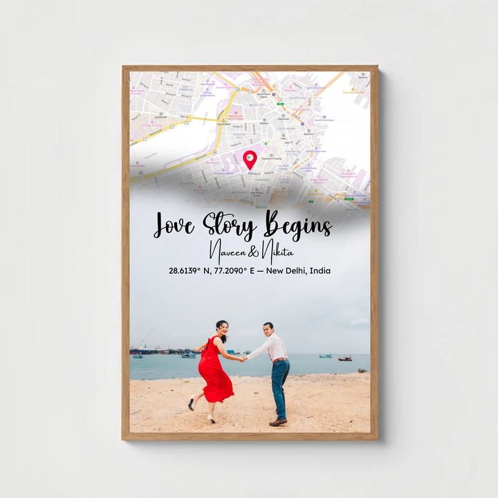 Where Our Love Began – Custom Map Photo Frame